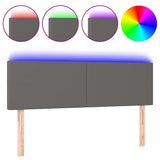 Vidaxl hoofdbord led 144x5x78 88 cm kunstleer grijs