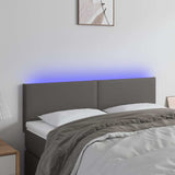 Vidaxl hoofdbord led 144x5x78 88 cm kunstleer grijs