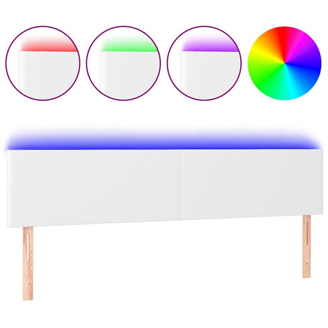 Vidaxl hoofdbord led 180x5x78 88 cm kunstleer wit