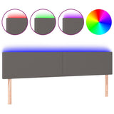 Vidaxl hoofdbord led 180x5x78 88 cm kunstleer grijs