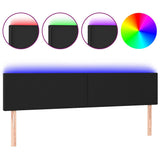 Vidaxl hoofdbord led 200x5x78 88 cm kunstleer zwart