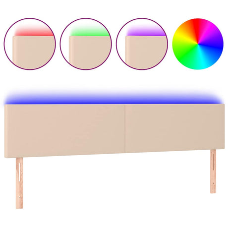 Vidaxl hoofdbord led 200x5x78 88 cm kunstleer cappuccinokleurig