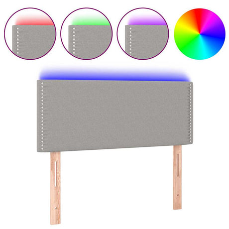 Vidaxl hoofdbord led 80x5x78 88 cm stof lichtgrijs