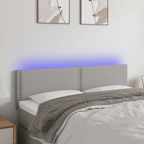 Vidaxl hoofdbord led 144x5x78 88 cm stof lichtgrijs