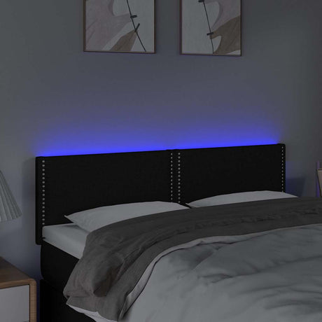 Vidaxl hoofdbord led 144x5x78 88 cm stof zwart