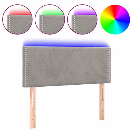 Vidaxl hoofdbord led 80x5x78 88 cm fluweel lichtgrijs