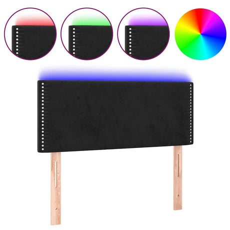 Vidaxl hoofdbord led 100x5x78 88 cm fluweel zwart