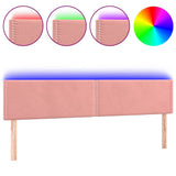 Vidaxl hoofdbord led 160x5x78 88 cm fluweel roze