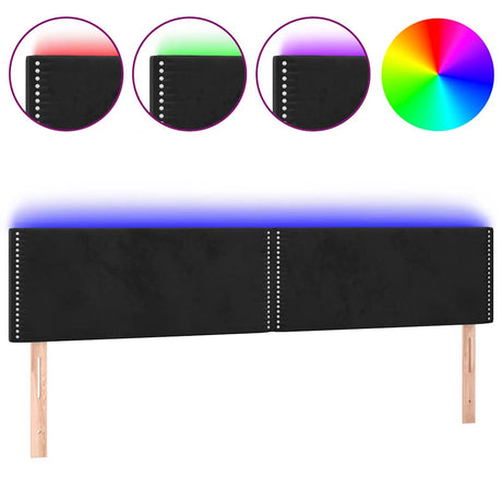 Vidaxl hoofdbord led 200x5x78 88 cm fluweel zwart