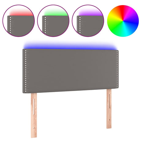 Vidaxl hoofdbord led 80x5x78 88 cm kunstleer grijs