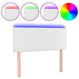 Vidaxl hoofdbord led 100x5x78 88 cm kunstleer wit