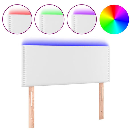 Vidaxl hoofdbord led 100x5x78 88 cm kunstleer wit