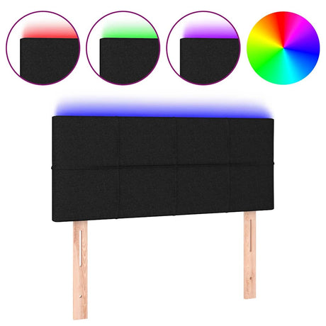 Vidaxl hoofdbord led 80x5x78 88 cm stof zwart