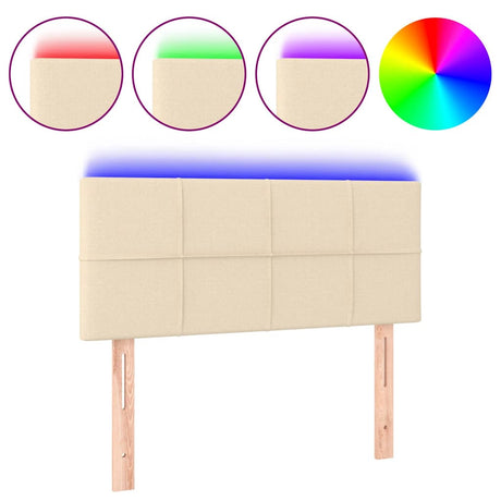 Vidaxl hoofdbord led 80x5x78 88 cm stof crèmekleurig