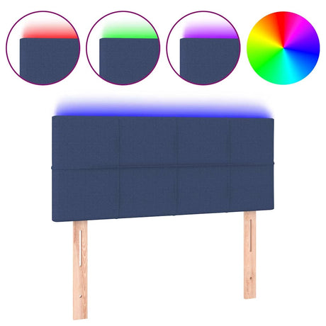 Vidaxl hoofdbord led 80x5x78 88 cm stof blauw