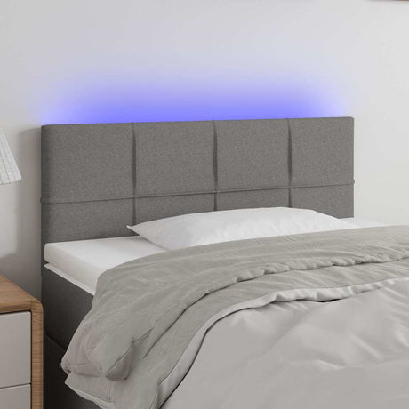 Vidaxl hoofdbord led 90x5x78 88 cm stof donkergrijs
