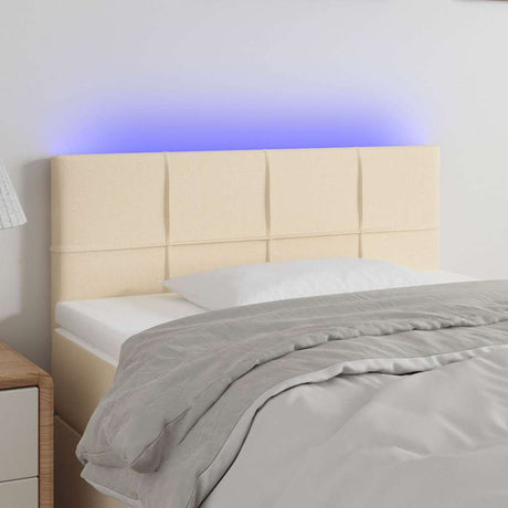 Vidaxl hoofdbord led 90x5x78 88 cm stof crèmekleurig