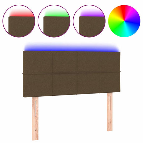 Vidaxl hoofdbord led 100x5x78 88 cm stof donkerbruin