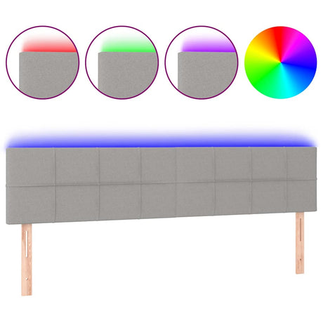 Vidaxl hoofdbord led 160x5x78 88 cm stof lichtgrijs