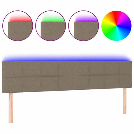 Vidaxl hoofdbord led 180x5x78 88 cm stof taupe