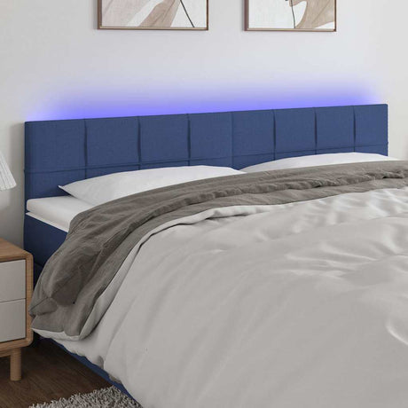 Vidaxl hoofdbord led 180x5x78 88 cm stof blauw