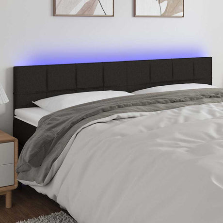 Vidaxl hoofdbord led 200x5x78 88 cm stof zwart