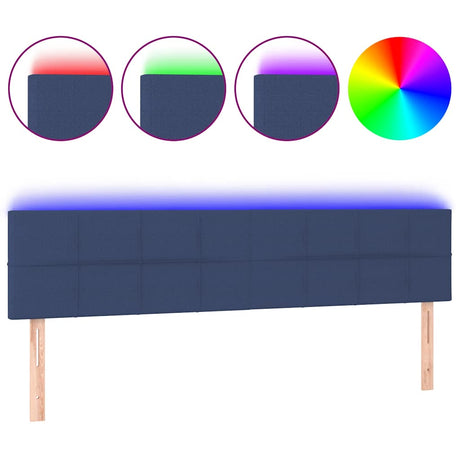 Vidaxl hoofdbord led 200x5x78 88 cm stof blauw