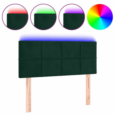 Vidaxl hoofdbord led 80x5x78 88 cm fluweel donkergroen