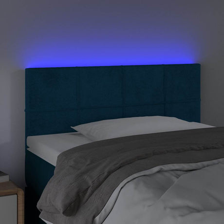 Vidaxl hoofdbord led 80x5x78 88 cm fluweel donkerblauw