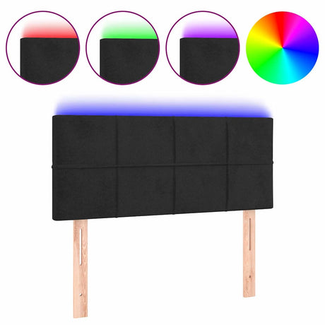 Vidaxl hoofdbord led 90x5x78 88 cm fluweel zwart