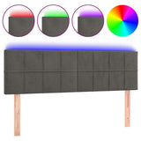 Vidaxl hoofdbord led 144x5x78 88 cm fluweel donkergrijs