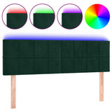 Vidaxl hoofdbord led 144x5x78 88 cm fluweel donkergroen