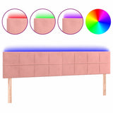 Vidaxl hoofdbord led 180x5x78 88 cm fluweel roze