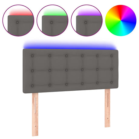Vidaxl hoofdbord led 80x5x78 88 cm kunstleer grijs