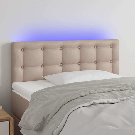 Vidaxl hoofdbord led 90x5x78 88 cm kunstleer cappuccinokleurig