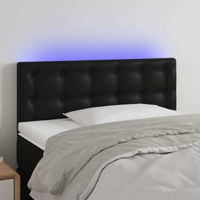 Vidaxl hoofdbord led 100x5x78 88 cm kunstleer zwart