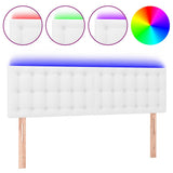 Vidaxl hoofdbord led 144x5x78 88 cm kunstleer wit