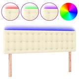 Vidaxl hoofdbord led 144x5x78 88 cm kunstleer crèmekleurig