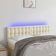 Vidaxl hoofdbord led 144x5x78 88 cm kunstleer crèmekleurig