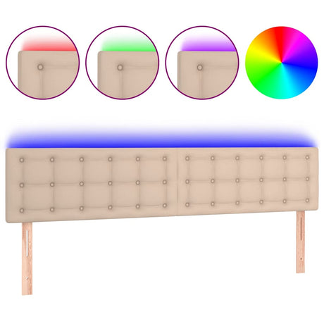 Vidaxl hoofdbord led 200x5x78 88 cm kunstleer cappuccinokleurig