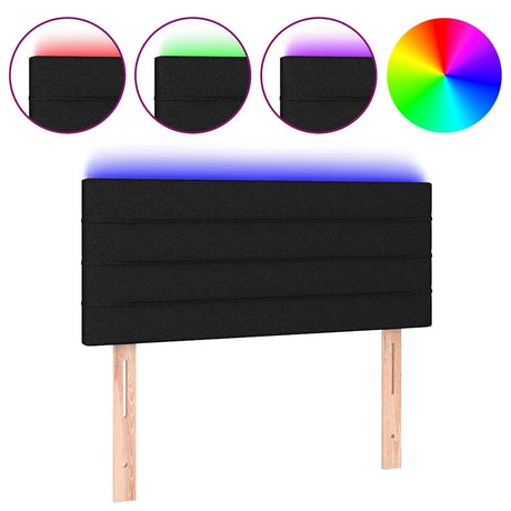 Vidaxl hoofdbord led 80x5x78 88 cm stof zwart