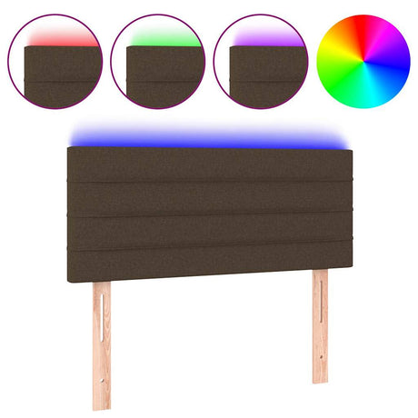 Vidaxl hoofdbord led 80x5x78 88 cm stof donkerbruin