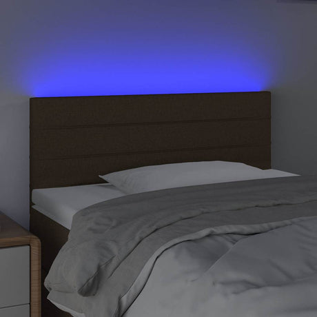 Vidaxl hoofdbord led 80x5x78 88 cm stof donkerbruin