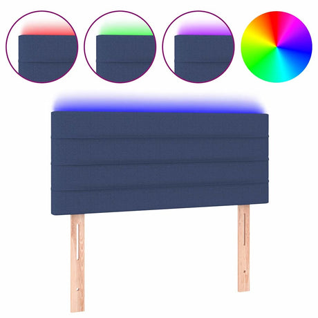 Vidaxl hoofdbord led 100x5x78 88 cm stof blauw