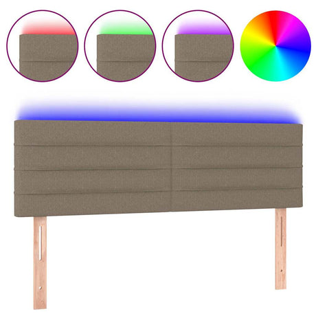 Vidaxl hoofdbord led 144x5x78 88 cm stof taupe