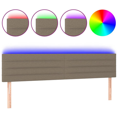 Vidaxl hoofdbord led 160x5x78 88 cm stof taupe
