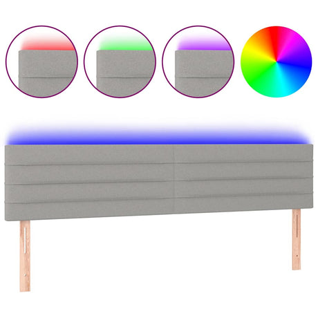 Vidaxl hoofdbord led 200x5x78 88 cm stof lichtgrijs