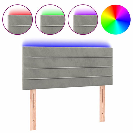 Vidaxl hoofdbord led 80x5x78 88 cm fluweel lichtgrijs