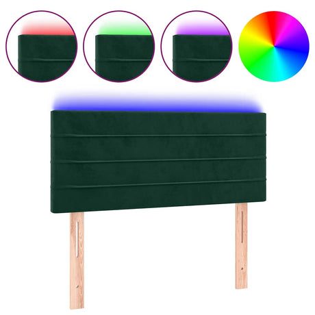 Vidaxl hoofdbord led 80x5x78 88 cm fluweel donkergroen