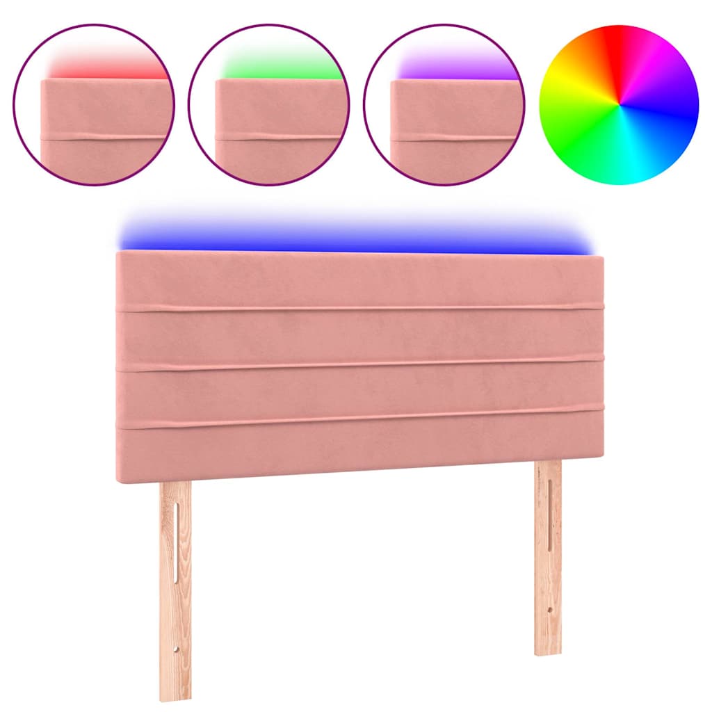 Vidaxl hoofdbord led 100x5x78 88 cm fluweel roze